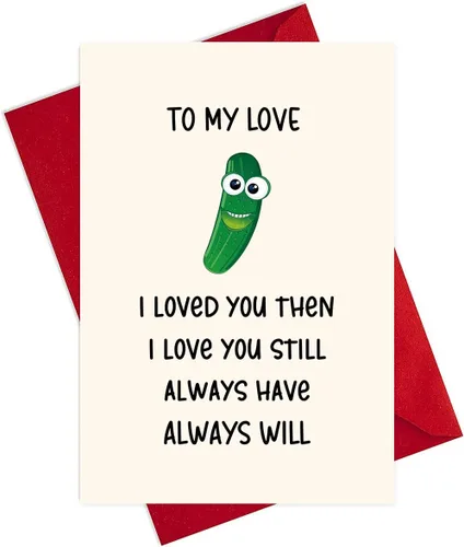 Vista 8 de Divertida tarjeta del día de San Valentín para ella él, tarjeta de aniversario para esposa, marido, regalo romántico para novio, novia, tarjeta