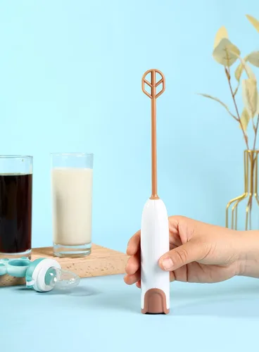Vista 3 de Mezclador eléctrico de mano de fórmula para bebés, Mezclador de bebida portátil (blanco)