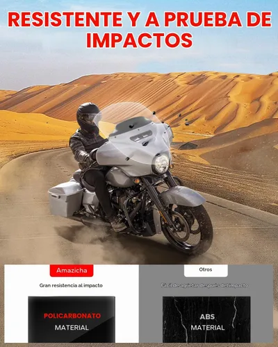 Vista 8 de Amazicha Parabrisas ondulado negro de 4.5 pulgadas compatible con Harley Davidson Touring Electra Glide Street Glide 2014 2015 2016 2017 2018 2019