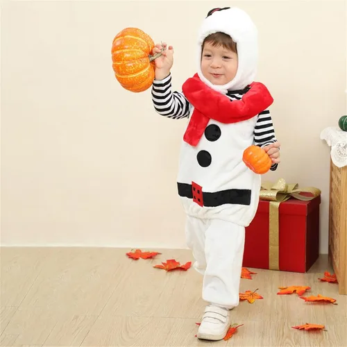 Vista 7 de Baby Snowman Children's Cosplay Costume, Toddler Christmas Outfits Cute Snowman Costume for Fun Winter Dress Up
