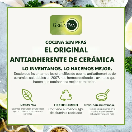 Vista 9 de GreenPan - Sartén antiadherente de cerámica anodizada y saludable Valencia Pro de 8 pulgadas, juego de sartenes sin PFAS, mango de acero inoxidable