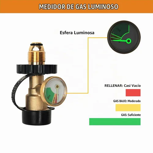 Vista 2 de Adaptador de tanque de propano POL a QCC1 con calibre, ajuste universal para 5-100 libras 1pcak QCC1‑POL Estilo de adaptador