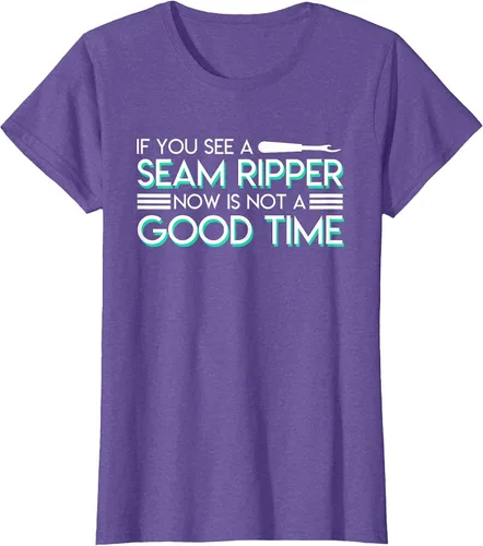 Vista 7 de If You See A Seam Ripper Now is Not A Good Time Sewing T-Shirt