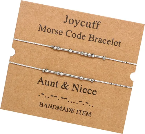 Vista 193 de JoycuFF Pulseras inspiradoras de código morse para mujeres, cuentas de plata, joyería con mantra de motivación, regalos para ella
