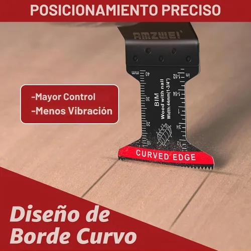 Vista 2 de AMZWEI 10 piezas cuchillas oscilantes bimetálicas para herramientas de corte de metal, cuchillas multiherramienta de borde curvado de 1-3/4