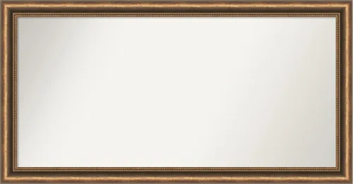 Vista 149 de Amanti Art Espejo de baño de bronce para sobre fregadero, 24 x 24 pulgadas, espejo de tocador cuadrado estrecho de bronce Manhattan, marco de madera