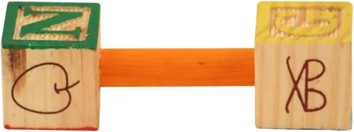 Vista 2 de Super Bird Creations SB356 ABC Barbell Bird Foot Toy, tamaño de pájaro mediano/grande, 4 "x 1