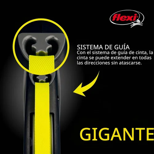 Vista 5 de FLEXI Correa Retráctil Giant Tape para Perros Medianos de Hasta 55 libras – 26 pies, Negro Correa para Caminar Mascotas Sin Enredos con Freno
