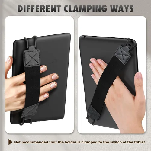 Vista 6 de MoKo Correa de mano de seguridad para tablet de 9 a 11 pulgadas, iPad/IP-ad Pro/iPad Air/Kindle Fire HD/Samsung, correa de mano versátil de alta