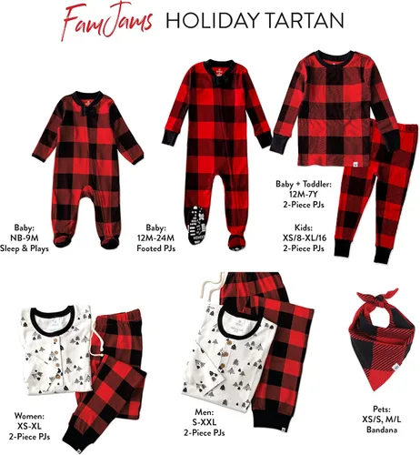 Vista 2 de HonestBaby - Pijama familiar navideña de algodón orgánico