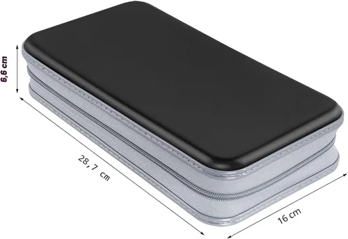 Vista 6 de Siveit Estuche para CD, Soporte para Estuche de DVD con Capacidad para 96 Discos de Plástico Duro, Estuches para Discos CD DVD, Carpeta Billetera