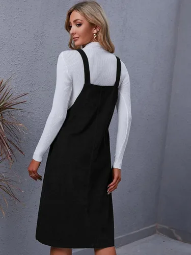 Vista 2 de Floerns Vestido midi de pana sin mangas para mujer