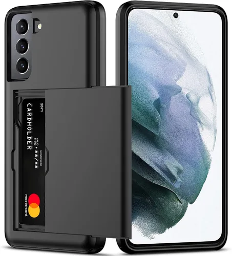 Vista 8 de Nvollnoe Funda para Samsung S20 FE con tarjetero de doble capa de protección resistente para Galaxy S20 FE, ranura para tarjeta oculta Funda delgada