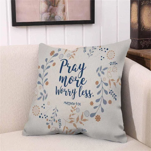 Vista 2 de Husandy HUS-AN-DY011 - Fundas de almohada con frase de la Biblia con frase de la Biblia con frase cristiana de 18 x 18 pulgadas, funda de cojín