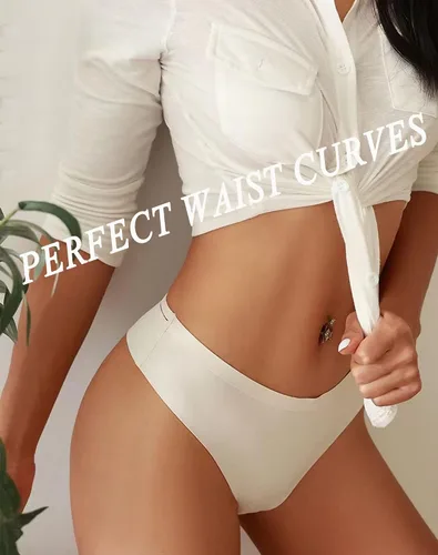 Vista 2 de chelectnis Tangas sin costuras para ropa interior de mujer, paquete de 5 bragas de bikini sexis de tiro bajo, seda de hielo, espalda en T, tangas