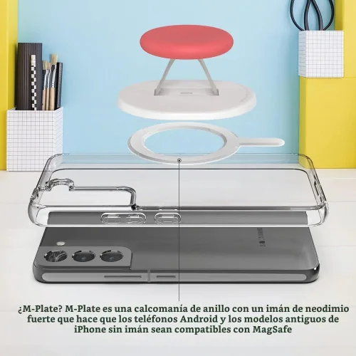 Vista 7 de Sinjimoru Agarre magnético para teléfono, soporte magnético para teléfono compatible con soporte MagSafe, asegurando la comodidad de los dedos