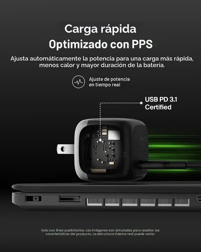Vista 5 de Belkin Bloque de carga USB C de 65 W - Cable USB C incluido - Carga súper rápida, tipo C - Apple iPhone 17, Air, Pro, Samsung Galaxy S25, Google