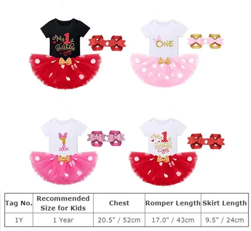 Vista 7 de IMEKIS Traje de 1er cumpleaños para bebé niña + falda tutú de lunares + diadema con orejas de ratón + sandalias para sesión de fotos