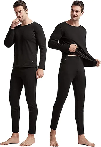 Vista 2 de TRUNYAQI Conjunto de ropa interior térmica térmica eléctrica para hombre, ropa interior deportiva de invierno al aire libre con batería