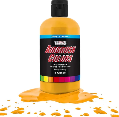 Vista 30 de U.S. Art Supply Pintura acrílica opaca para aerógrafo color azul aguamarina, botella de 1 onza, colores a base de agua no tóxicos de grado