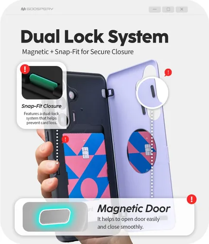 Vista 62 de GOOSPERY Parachoques magnético para puerta compatible con Galaxy S9 Plus, tarjetero tipo billetera con cierre automático por iman, funda protectora