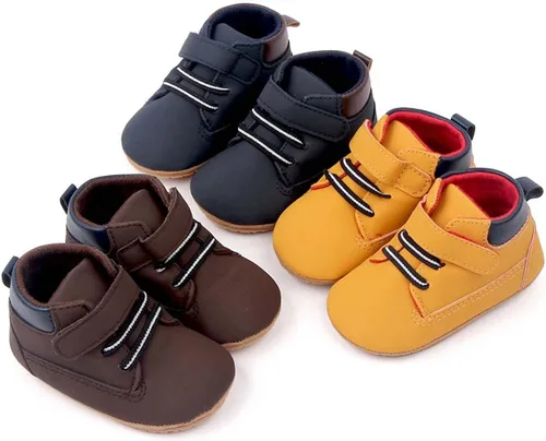 Vista 2 de KaKaKiKi - Tenis de lona para bebé infante niños tenis con suela de goma antideslizante tenis de caramelo caminantes primerizos precaminando tenis