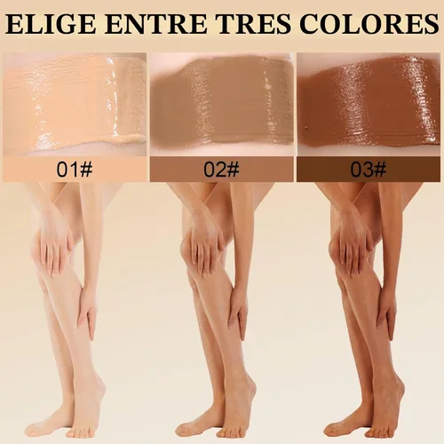 Vista 2 de Crema de maquillaje impermeable para piernas y cuerpo con esponja, corrector de cobertura completa resistente a la transferencia para tatuajes 01#
