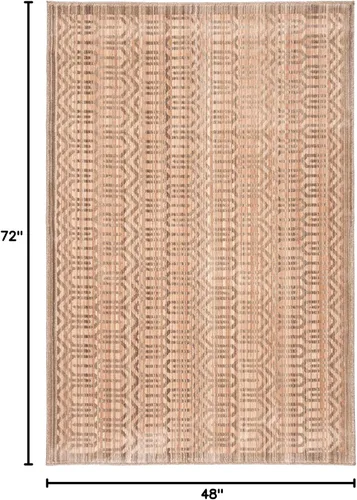 Vista 2 de SAFAVIEH Infinity Collection INF583T - Alfombra decorativa, 4 x 6 pies, beige y gris topo, no desprende pelusa y de fácil cuidado, ideal para zonas