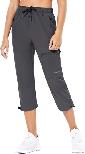 Vista 3 de BALEAF Women's Hiking Cargo Capris Outdoor Lightweight Water Resistant Pants UPF 50 Zipper Pockets