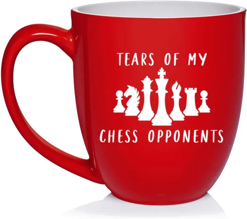 Vista 6 de Daylor Taza de café de cerámica con diseño de los oponentes de las lágrimas de mi ajedrez, regalo para ella, él, amigo, compañero de trabajo