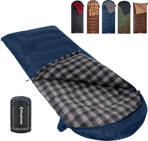 Vista 13 de KingCamp Sleeping Bag for Adults, 100% Flannel XL Big and Tall