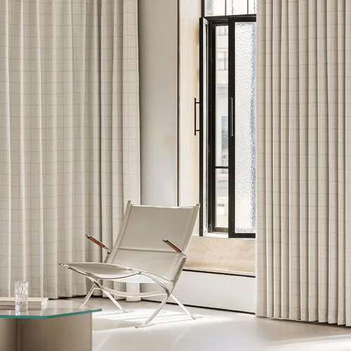 Vista 8 de Beauoop Cortinas Opacas de Jacquard a Cuadros Beige de 96 Pulgadas de Largo, 2 Paneles para Dormitorio y Sala de Estar, Cuadros Vichy
