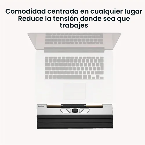 Vista 4 de Contour Rollermouse Go - Mouse inalámbrico portátil para alivio del túnel carpiano, ratón compacto con Bluetooth y USB, diseño ambidiestro de 5