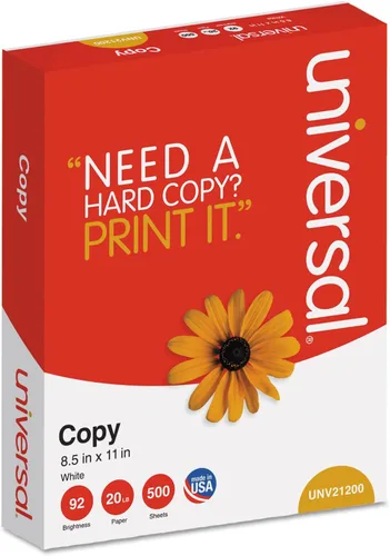Vista 3 de Universal Papel de copia, brillo 92, 20lb, 8-1/2 x 14, blanco, 5000 hojas/cartón