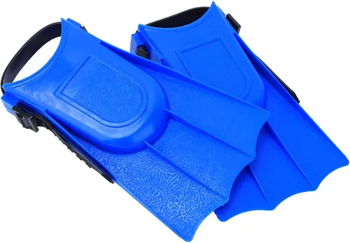 Vista 7 de Un par de aletas cortas de PVC para niños y niñas de buceo ligero para entrenamiento de natación y buceo de pies para niños y jóvenes, conjunto