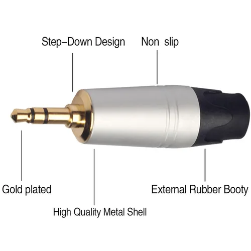Vista 3 de Adaptador de cable equilibrado XLR a 0.138 in, cable de micrófono XLR hembra a 1/8 pulgadas para videocámaras, cámaras DSLR, dispositivo