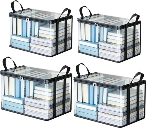 Vista 25 de Contenedores de almacenamiento transparentes para cómics (blanco, paquete de 6)