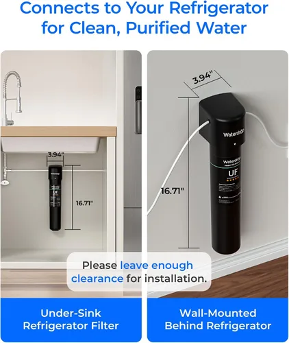 Vista 4 de Waterdrop 15UC-UF - Filtro de agua en línea de 0,01 μm para refrigerador, 2 años In Line Water Filter for Icemaker, Ideal for Ice Maker, RV