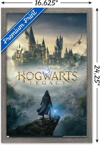 Vista 3 de Trends International Harry Potter: Hogwarts Legacy - Póster de pared de arte clave, 22.4 pulgadas de largo x 14.7 pulgadas, versión enmarcada