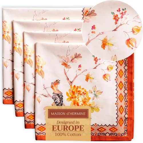 Vista 141 de Maison d' Hermine Juego de 4 servilletas de tela 100% algodón, suaves y duraderas, servilletas cuadradas reutilizables para uso diario, lavables