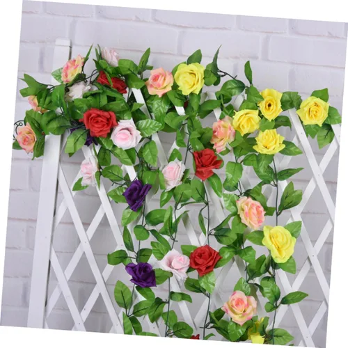 Vista 6 de IMIKEYA Guirnaldas florales para decoración de vid, guirnalda de rosas para guirnalda de rosas, guirnalda de rosas, flores de vid floral, plantas