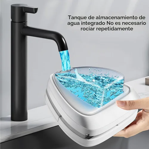 Vista 4 de Cepillo magnético para limpiaparabrisas, limpiador de ventanas de doble cara lleno de agua, cepillo magnético de limpieza de vidrio para ventana