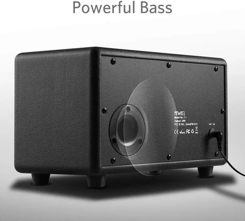 Vista 4 de Altavoz para el hogar con audio premium Bajos ricos, dial giratorio para control de volumen Interruptor de cambio, Bluetooth inalámbrico