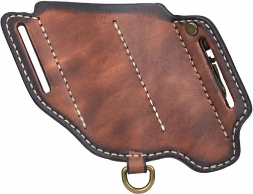 Vista 4 de Funda multiherramienta de cuero para cinturón compacto EDC bolsa de bolsillo 5 en 1 organizador