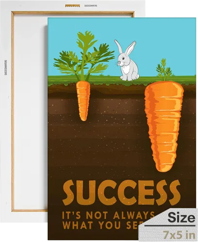 Vista 40 de Lienzo decorativo motivacional para pared con texto en inglés "Road To Successful" (Camino al éxito), diseño motivacional para la oficina, con texto