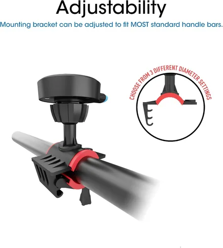 Vista 3 de TechMatte Soporte universal para teléfono para bicicleta, bloqueo rápido y liberación de 360 grados, soporte de teléfono ajustable para manillar