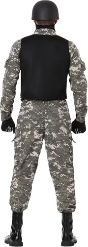 Vista 4 de Disfraz de soldado de batalla para hombre máscara de calavera disfraz del ejército de camuflaje
