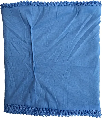 Vista 2 de Top de tutú de ganchillo azul claro forrado 12 pulgadas X 10 pulgadas elástico Crochet Tube Top