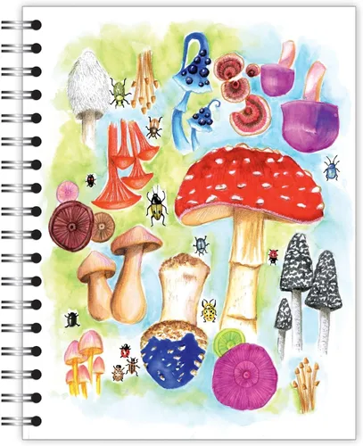 Vista 14 de Cuaderno pequeño de diseño encuadernado en espiral, diseño de puesta de sol en la playa, 9.75 x 7.5 pulgadas, 70 hojas, 100% reciclado, poages