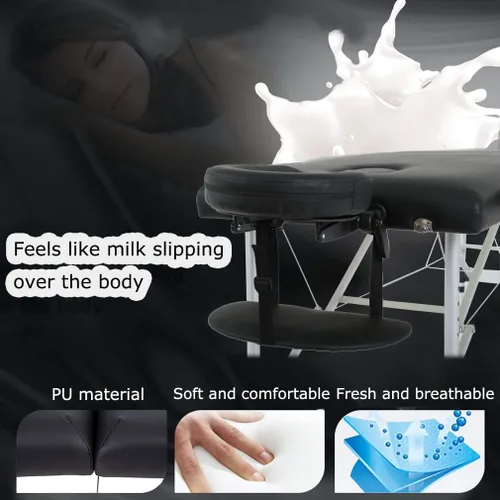 Vista 5 de PayLessHere Mesa de masaje, cama de masaje, cama de spa de 73 pulgadas, mesa de masaje de aluminio con funda de transporte para cara, altura